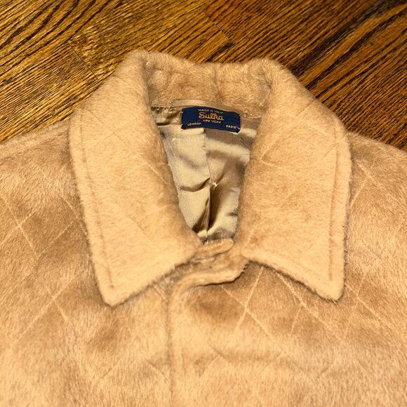 Sulka Italian-Made Camel /Alpaca Diamond-Quilted Oversized Boxy, Coat, Men XL - Picture 4 of 12